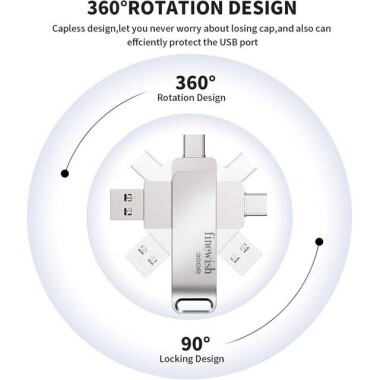 Robot Cube U404 Gümüş USB3.2 Gen1+Mikro U Disk 32GB - 3
