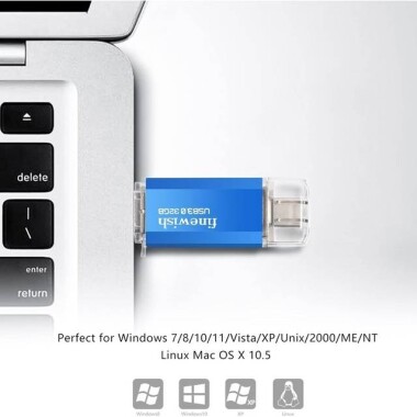 Robot Cube U405 Gümüş USB3.2 Gen1+Type-C U Disk 32GB - 3