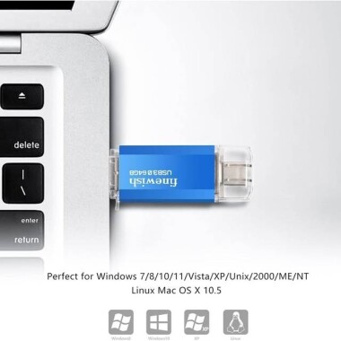 Robot Cube U406 Gümüş USB3.2 Gen1+Type-C U Disk 64GB - 3