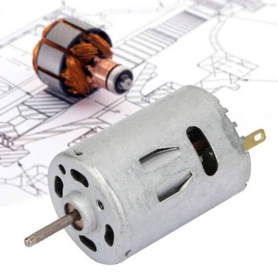 RS-385 DC 12V 10000RPM Mini Fırçalı DC Motor - Motor Çapı: 27.6mm - 3