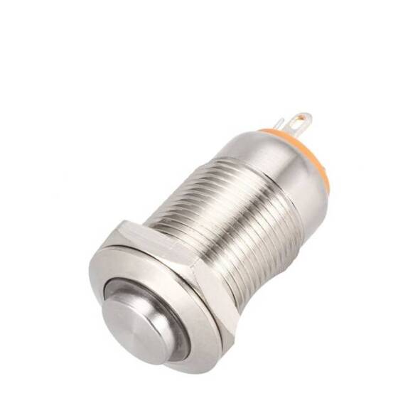 Sarı Ledli Yüksek Kafa 12mm 3-6V Su Geçirmez Kendinden Kilitli Metal Push Buton - 2