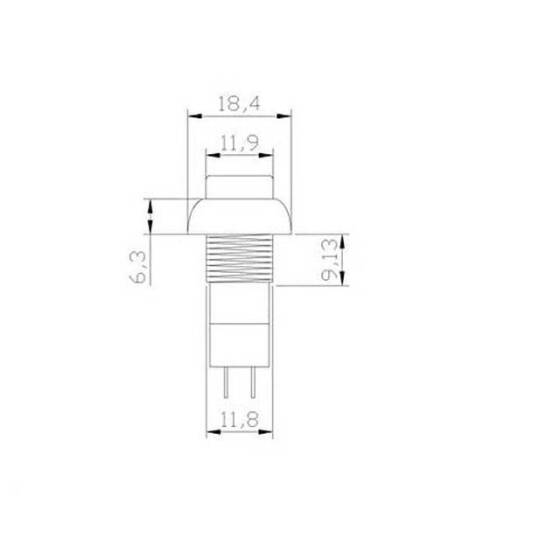 Sarı PBS-11B 12mm 2 Pin Anlık Kendini Sıfırlama Yuvarlak Plastik Basmalı Düğme Anahtarı - 2