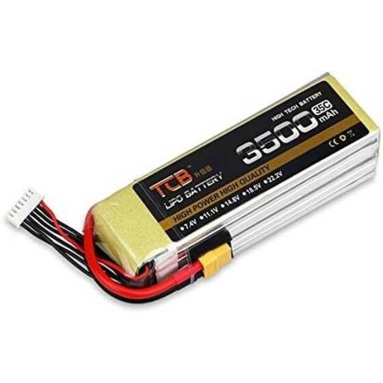 Sarı TCB 11.1V 5200MAH 25C Model Uçak Lityum Pil XT60 Dişi - 5