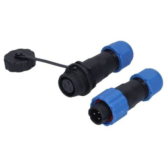 SD13 3 Pin 13mm Su Geçirmez Konnektör Takımı - 1