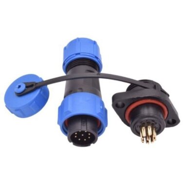 SD13 9 Pin 13mm Su Geçirmez Konnektör Takımı - Flanşlı Panel Tipi - Görsu Elektronik