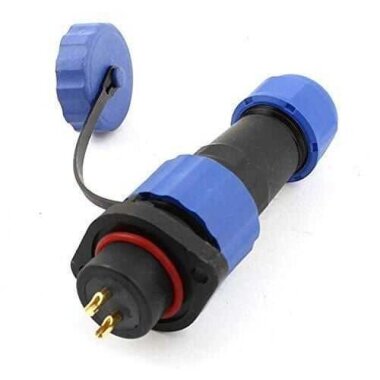 SD16 2 Pin 16mm Su Geçirmez Konnektör Takımı - Flanşlı Panel Tipi - Görsu Elektronik