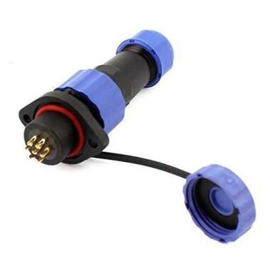 SD16 7 Pin 16mm Su Geçirmez Konnektör Takımı - Flanşlı Panel Tipi - Görsu Elektronik