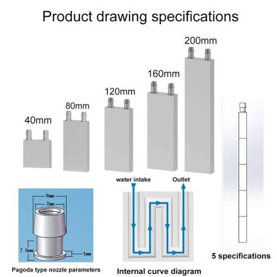 Sıvı Su Soğutma Bloğu 40x80x12mm - 2
