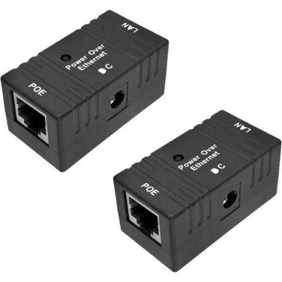 Siyah 100M PoE Birleştirici 5-48V/2A A Tipi - 1