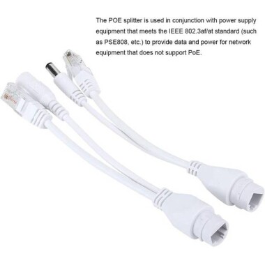 Siyah 12V NonstAndard POE Su Geçirmez Splitter Adaptör Kablosu DC Erkek Fiş - 4