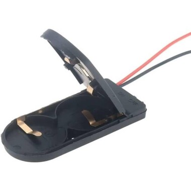 Siyah 2'li 6V Kapaklı Pil Yuvası CR2032 LIR203 - 2