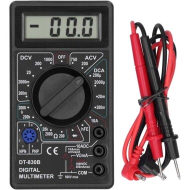 Siyah DT830B Dijital Multimetre Pilsiz - 1