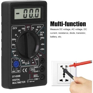 Siyah DT830B Dijital Multimetre Pilsiz - 2