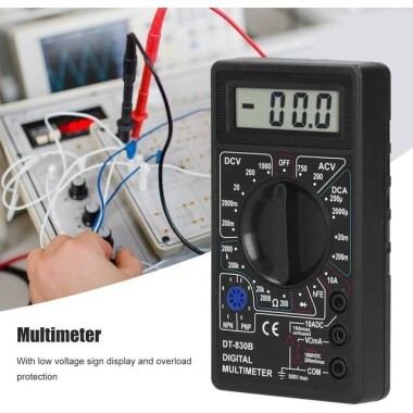 Siyah DT830B Dijital Multimetre Pilsiz - 3