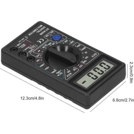 Siyah DT830B Dijital Multimetre Pilsiz - 4