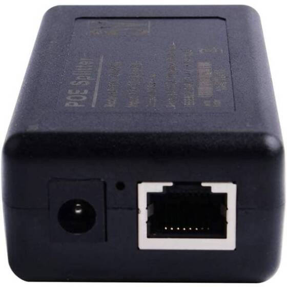 Siyah Gigabit PoE Ayırıcı 48V - 5V 4A - 4
