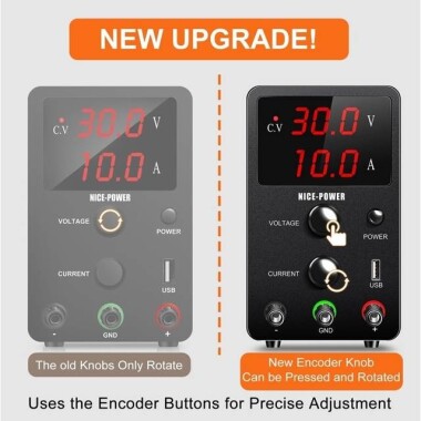 Siyah SPS3010 30V 10A Dikey Dijital Ekranlı DC Ayarlı Güç Kaynağı 110V US Fişli - 4