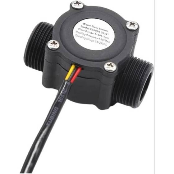 Siyah Su Akış Sensörü FS300A Debimetre G3/4 1-60L/dak 5V-24V - 2