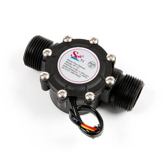 Siyah Su Akış Sensörü YF-G1 Debimetre DN25 2-100L/dak 5V-24V - 3