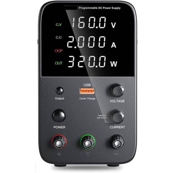 Siyah WPS1602H 160V 2A DC Ayarlı Güç Kaynağı 220V EU Fişli - 1