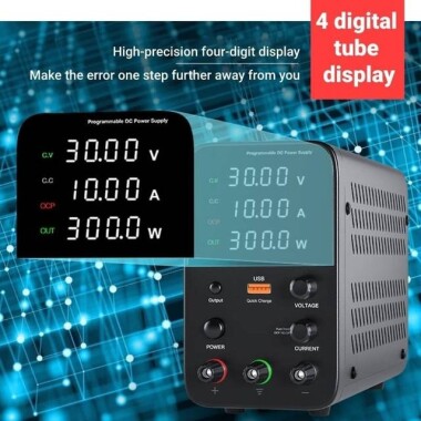 Siyah WPS3010H 30V 10A DC Ayarlı Güç Kaynağı 110V US Fişli - 4