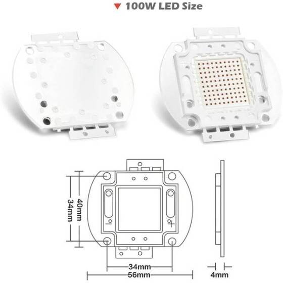 SMD 100W POWER LED Kırmızı Plant Kırmızı - 5