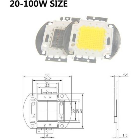 SMD 100W POWER LED Soğuk Beyaz 12000-15000K - 5