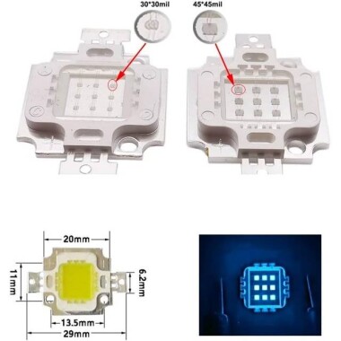 SMD 10W POWER LED Buz Mavisi - 4