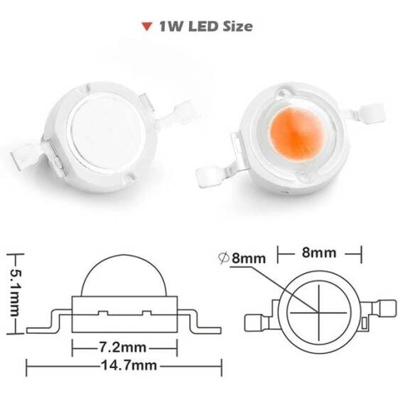 SMD 1W POWER LED Pembe - 4