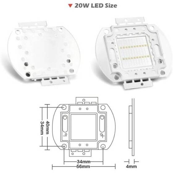 SMD 20W POWER LED Mor 380-385nm - 5