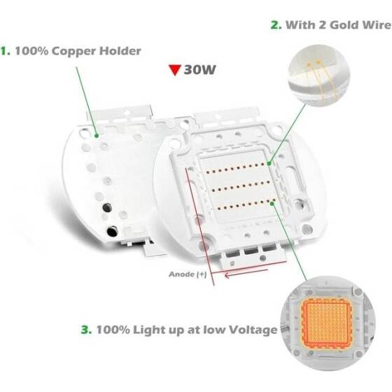 SMD 30W POWER LED Kırmızı Plant Kırmızı - 3