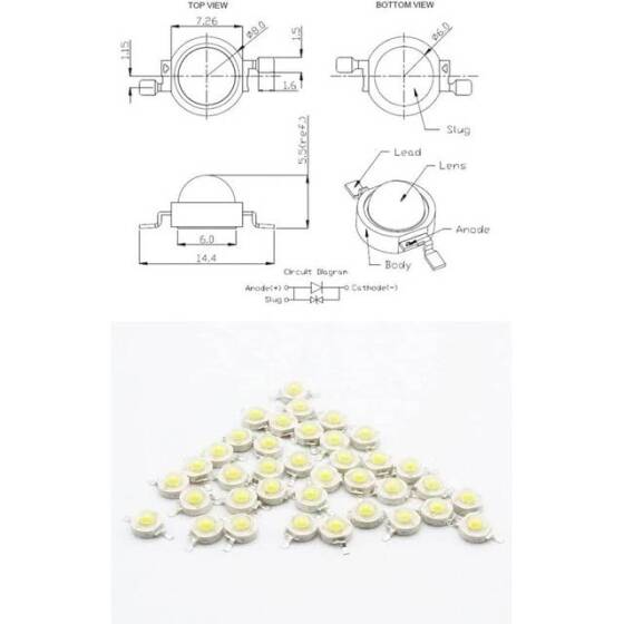 SMD 3W POWER LED Doğal Beyaz - 3