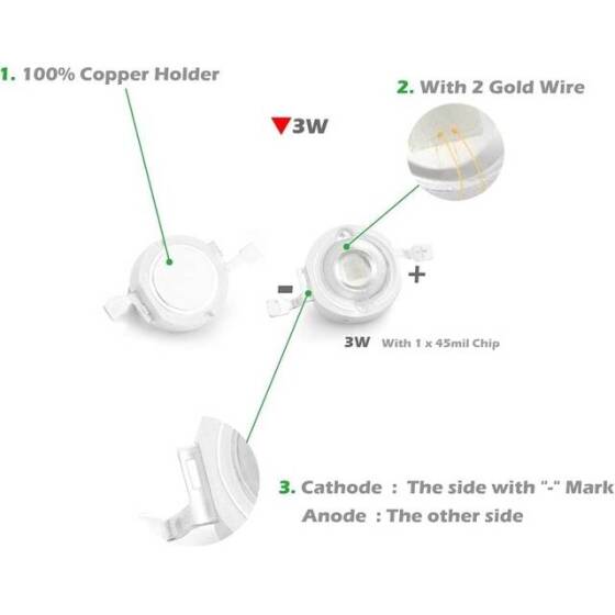 SMD 3W POWER LED Mavi - 3