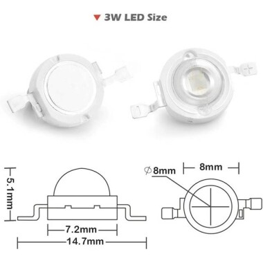 SMD 3W POWER LED Mavi - 4