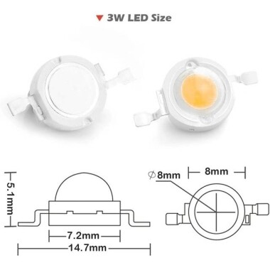 SMD 3W POWER LED Pembe - 4