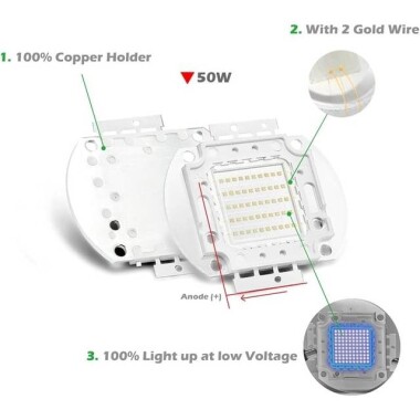 SMD 50W POWER LED Mor 405-410nm - 3