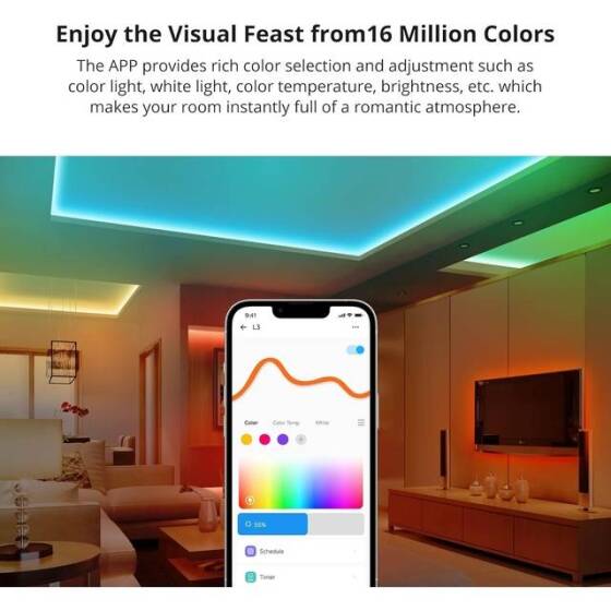 Sonoff 5050 RGB 2M Akıllı Wifi APP Uzaktan Kumanda Kesilebilir Esnek Su Geçirmez Led ışık şeridi Alexa Google Ev İle Çalışmak - 6