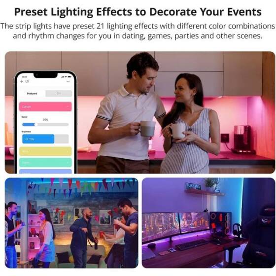 Sonoff 5050 RGB 2M Akıllı Wifi APP Uzaktan Kumanda Kesilebilir Esnek Su Geçirmez Led ışık şeridi Alexa Google Ev İle Çalışmak - 8