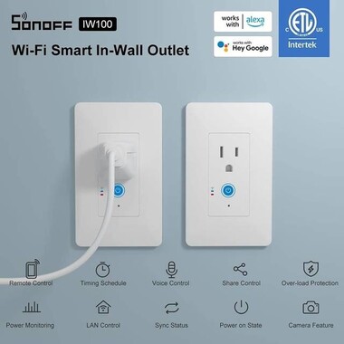 Sonoff IW100 Wifi Akıllı Duvar Soket Anahtarı Kablosuz Güç İzleme Anahtarları US Fişli - 3