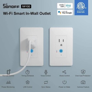 Sonoff IW100 Wifi Akıllı Duvar Soket Anahtarı Kablosuz Güç İzleme Anahtarları US Fişli - 4