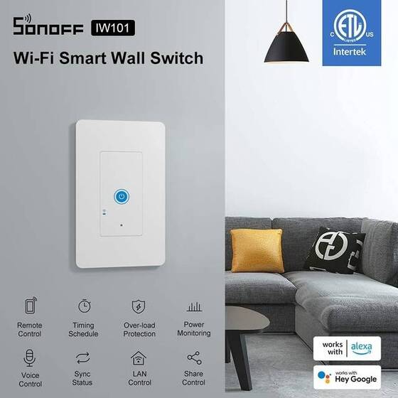 Sonoff IW101 Wifi Akıllı Duvar Priz Anahtarı Kablosuz Güç İzleme Anahtarları - 3