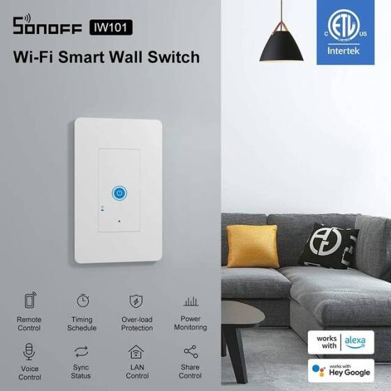 Sonoff IW101 Wifi Akıllı Duvar Priz Anahtarı Kablosuz Güç İzleme Anahtarları - 4