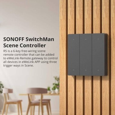 Sonoff SwitchMan R5 Pilli Sahne Kontrol Cihazı 6 Tuşlu Serbest Kablolama - 2