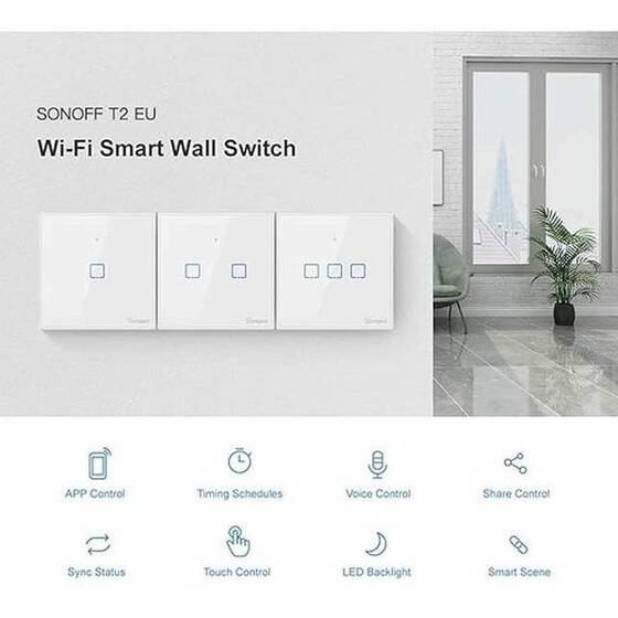 SONOFF T1UK1C-TX Wifi Dokunmatik Kablosuz Anahtar Akıllı Ev - 3