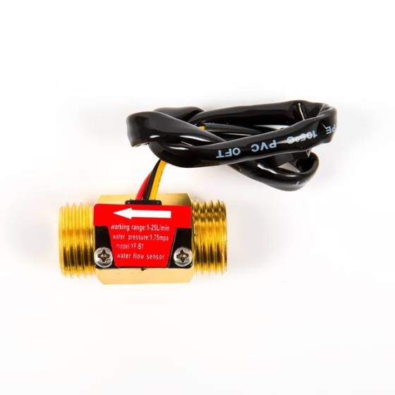 Su Akış Sensörü YF-B1 Debimetre G1/2 1-25L/dak 3.5V-12V - 6