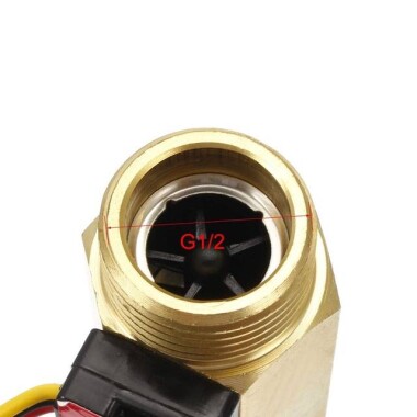 Su Akış Sensörü YF-B4 Sıcaklık Problu Debimetre G1/2 1-25L/dak 5V-15V - 3