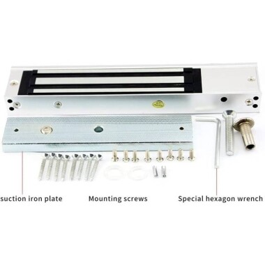 Su Geçirmez 250KG 12V DC/500-600MA İki Telli Manyetik Kilit Geri Beslemesiz Sol Çıkış - 3