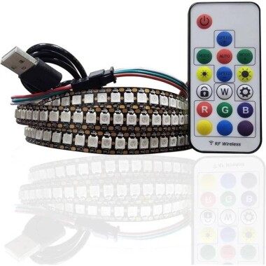 Su Geçirmez 5V WS2812B RGB5050 Beyaz Esnek 1M SMD LED Şerit 96 LED/Metre IP30 - 1