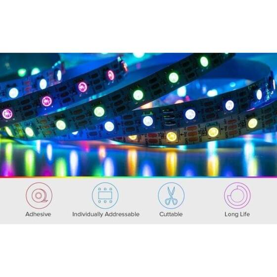 Su Geçirmez 5V WS2813B RGB5050 Beyaz SMD LED Şerit 60 LED/Metre Esnek 5 Metrelik Makara IP30 - 4
