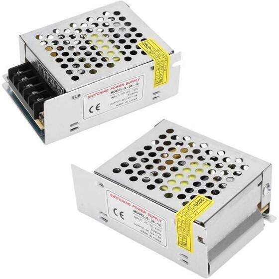 Su geçirmez Gri CB-12V-36W 3A Led Ultra İnce Aluminyum Kasa Mikro Anahtar Kablolu Güç Kaynağı - 4